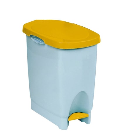 WASTE BASKET W/FOOT PEDAL OPEN LID, 5.8 GAL, YELLOW